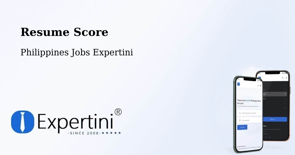 Resume Score - Philippines Jobs Expertini